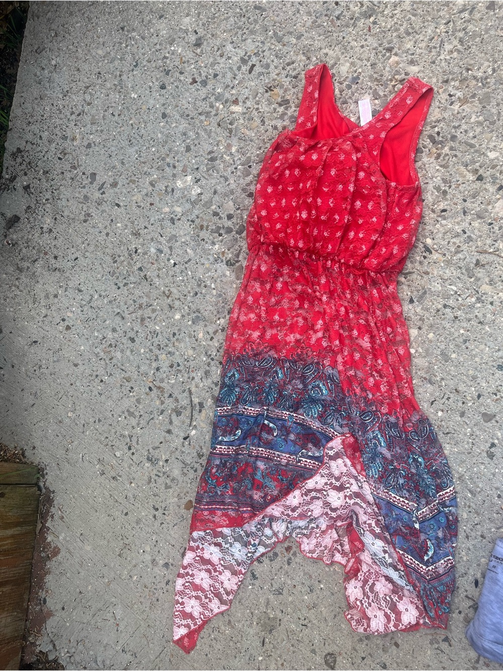 Women’s Red Boho Print Sleeveless Dress